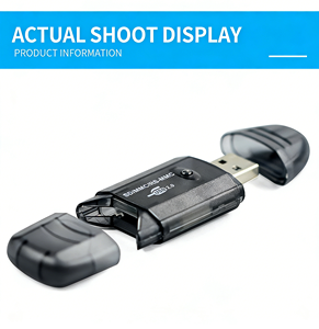 USB2.0 High-Speed Card <strong>Reader</strong> Cross-Border Transparent <strong>Color</strong> External Installation in Stock Compatible with SD Card - Product Image 2