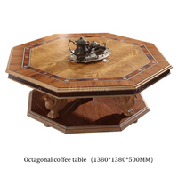 Table basse de luxe européenne table basse classique en bois massif table basse octogonale centrale design sur Offre Spéciale