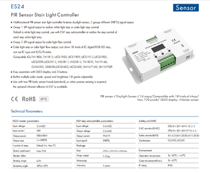 Controlador de Luz para Escaleras SKYDANCE 24CH con Sensor PIR Dual <span class=keywords><strong>ES24</strong></span> 5-24VDC 24*1A - Product Image 4