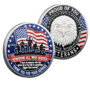 Moneta Commemorativa in Metallo Pressofuso 3D Personalizzabile con Emblema Aquila, per il Patriotismo degli Esercatori Militari - Edizione Speciale in Omaggio ai Veterani - Product Image 4