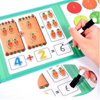 Livre de puzzle mathématique magnétique 3 en 1, mathématiques préscolaires, décomposition numérique, fraction, cercle, jouet d'apprentissage, kit de matériel mathématique