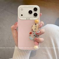 Coque de téléphone portable antichoc en TPU avec motif de chat de dessin animé et cordon, pour 17 Pro Max
