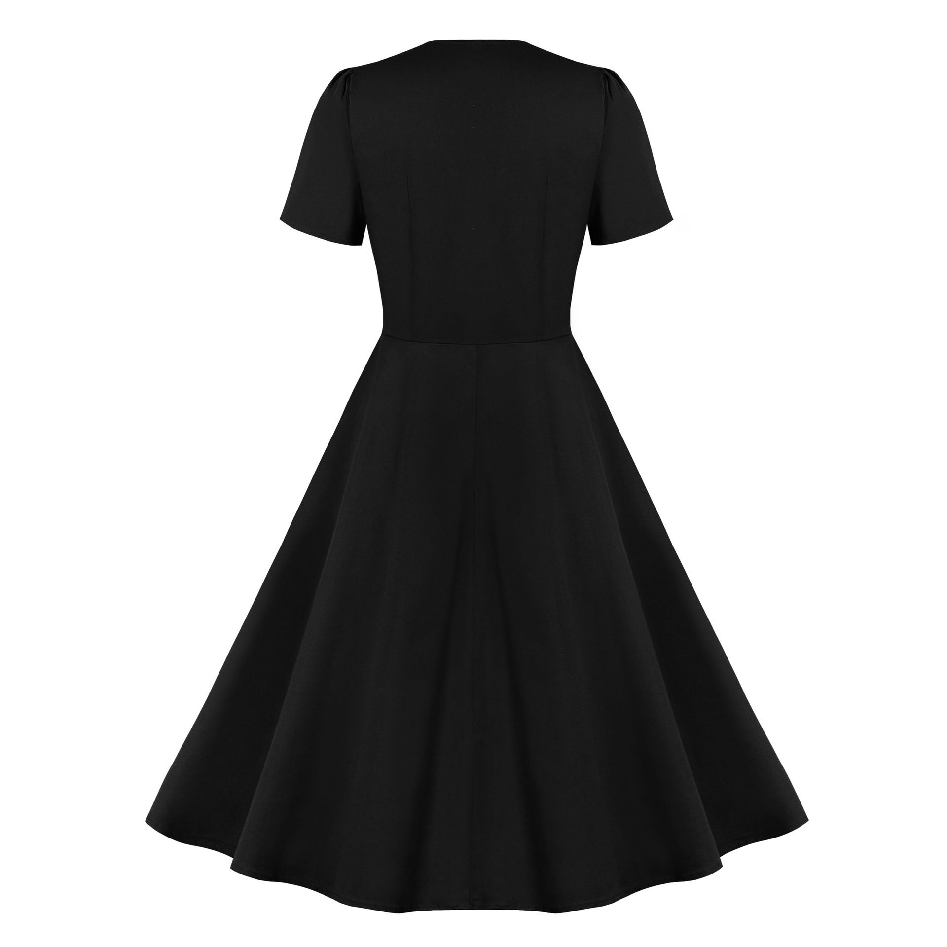 slim fit dress slacks Notched Collar Single Breasted Women Grey Plaid Rockabilly Long Dresse –  jetechband main image 1
