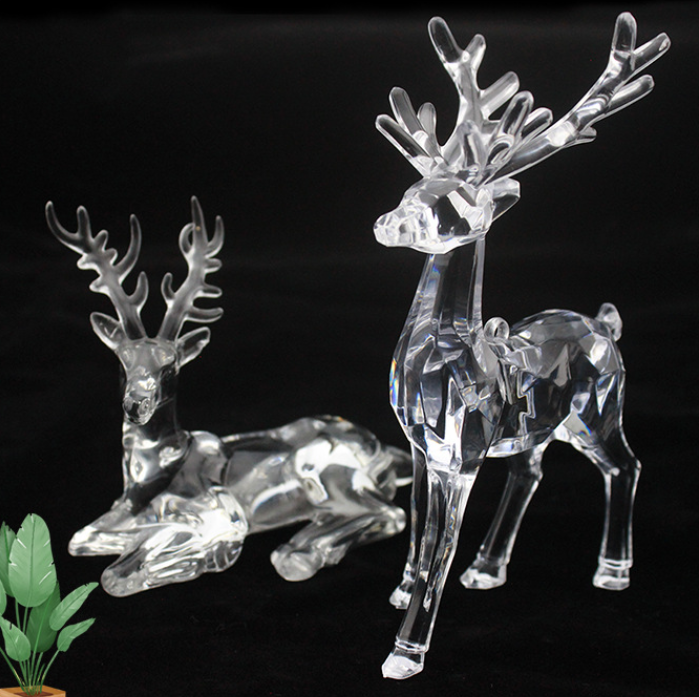 Clear Crystal acrílico Natal Alce Rena Veados Para Decorações De Natal