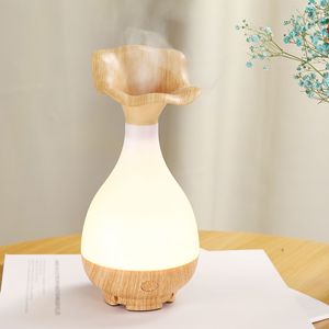 <span class=keywords><strong>Diffusore</strong></span> di Aromi a Ultrasuoni a Forma di Vaso di Loto, Umidificatore a Nebbia Fredda <span class=keywords><strong>con</strong></span> Luce LED Calda Effetto Legno, Regalo per la Casa, Personalizzazione Logo all'Ingrosso - Product Image 2