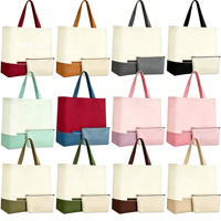 Sacs fourre-tout en toile, 24 pièces, sacs à cosmétiques en coton 18.5, sacs fourre-tout réutilisables avec poignées (colorés)