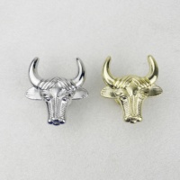 Poignée de meuble en alliage de zinc moderne pour armoire de cuisine extérieure, boutons de tiroir de commode de chambre à coucher, forme tête de bœuf, couleur or et argent