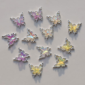 Breloques Papillon en Alliage de Zinc Plaqué Couleur Aurore, Fournitures de Fabrication de Bijoux DIY, Pendentifs Unisexe, Collection Printemps 2024 - Product Image 4