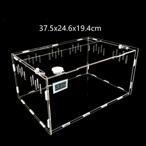 Terrario Acrílico para Reptiles, Caracoles, Arañas, Jaula para Hábitats, Mini Terrario para Invertebrados, Caja de Exhibición para Insectos, Termohigrómetro - Product Image 6