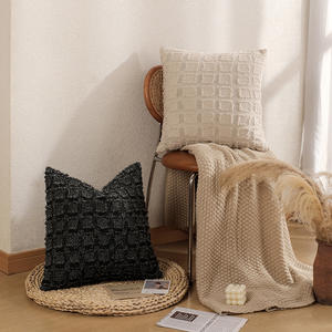 Sarung Bantal Desain Baru Motif Kotak-kotak Warna Solid Dekoratif untuk Ruang Tamu - Product Image 1