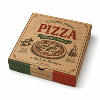 Boîte d'emballage pour pizza carrée écologique, recyclable et biodégradable avec gaufrage, en carton ondulé robuste pour l'emballage alimentaire