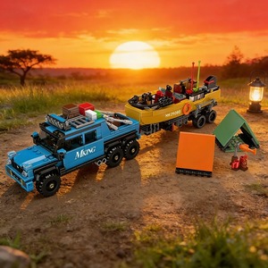 Nouveau modèle de <span class=keywords><strong>bateau</strong></span> de pêche avec remorque, 872 pièces, blocs de construction, briques, assemblage, Mould King 24080, jouets éducatifs, cadeaux pour enfants et adultes - Product Image 3