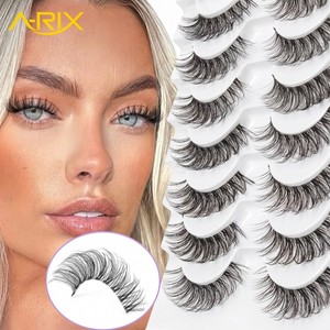 A-RIX 10 Pairs Invisible Clear Band Cruelty-Free Reusable False Eyelashes Natural Wispy Faux <b>Mink</b> Lightweight Look 3D Eyelash - Product Image 1