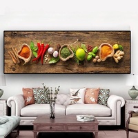 Impression murale moderne sur toile, nature morte de légumes, céréales et épices, pour cuisine et décoration de salon