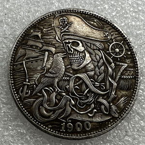 Moneta Commemorativa 3D con Rilievo, Teschio di Pirata, Capitano <span class=keywords><strong>Jack</strong></span> Sparrow dei Caraibi, Dollaro Americano Personalizzato - Product Image 3