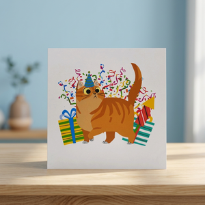 Top Trending Wholesale Handmade Paper Cutting 3D <b>Pop</b>-<b>Up</b> <b>Card</b> Yellow Kitten Design Thanksgiving Valentine's Day Home Decoration - Product Image 5