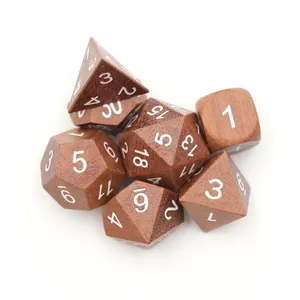 Jeu de dés D & d à logo personnalisé, 7 pièces/ensemble, donjons et Dragons en bois