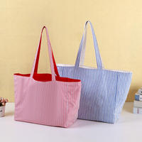Sac à bandoulière en toile réversible personnalisé, imprimé double face avec lettres, réutilisable, style décontracté en jean, avec deux sangles