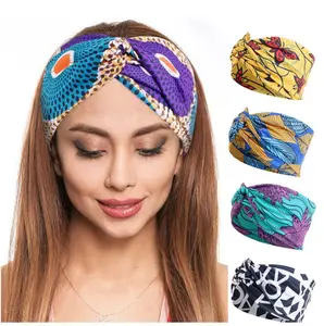 Floral Knot Wide Stretch Haarband Turban Headwrap für Frauen Bandanas Boho verstellbares breites Stirnband