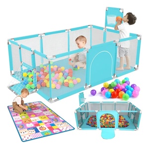 Baby Playpen 8 Panel Enclosure With <b>Ball</b> <b>Pool</b> And Mat For Toddlers Indoor Play Area - Product Image 1