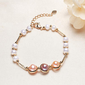 สร้อยข้อมือไข่มุกน้ำจืดสไตล์ชาติพันธุ์ทำมือขายส่ง ดีไซน์ไข่มุกบาโรก งานฝีมือประณีตจากซูจี - Product Image 3