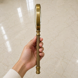 Vintage Brass Magnifying Glass Antique Style Handheld <b>Reading</b> Lens Classic Decorative <b>Magnifier</b> - Product Image 3