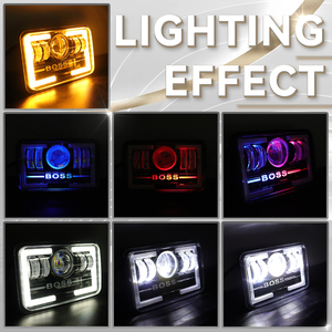 Faro Quadrato JHS ad Alta Potenza 5.75 Pollici 35W, Luci LED Blu Viola Rosse 5x7 per Nebbia e Guida, Accessori per Auto, Jeep e Moto - Product Image 5