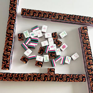 Juego de Mahjong Americano de Lujo Moderno de 160 Piezas, Diseño de 4 Capas con Reverso con Estampado de Leopardo, Fichas de Acrílico, Estándar de <span class=keywords><strong>Casino</strong></span> - Product Image 6
