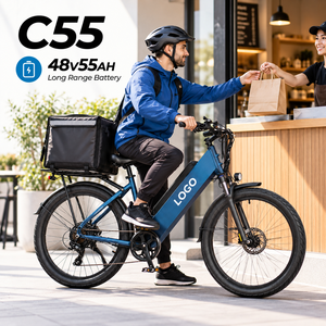 Bicicleta Eléctrica de Carga C55 48V 55AH, Motor de 750W en la Rueda Trasera, Suspensión Delantera, Freno de Disco, Bicicleta Eléctrica para Reparto - Product Image 1