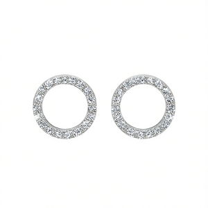 Orecchini a Cerchio Classici con Diamanti, Taglio Brillante Rotondo, Diamante Verde, Gioielli Raffinati per Uso Quotidiano Femminile - Product Image 1