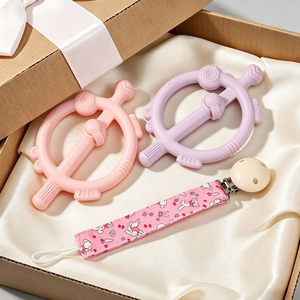 Mordedor de Silicona para Bebés, Libre de BPA, Grado Alimenticio, Suave, Sensorial, Sonajero, Juguetes para la Dentición de Bebés Recién Nacidos - Product Image 1