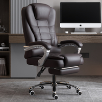 Fauteuil de bureau moderne pour la maison, fauteuil pivotant inclinable en PVC, fauteuil de bureau confortable pour les longues heures de travail, fauteuil de patron pour la pause déjeuner