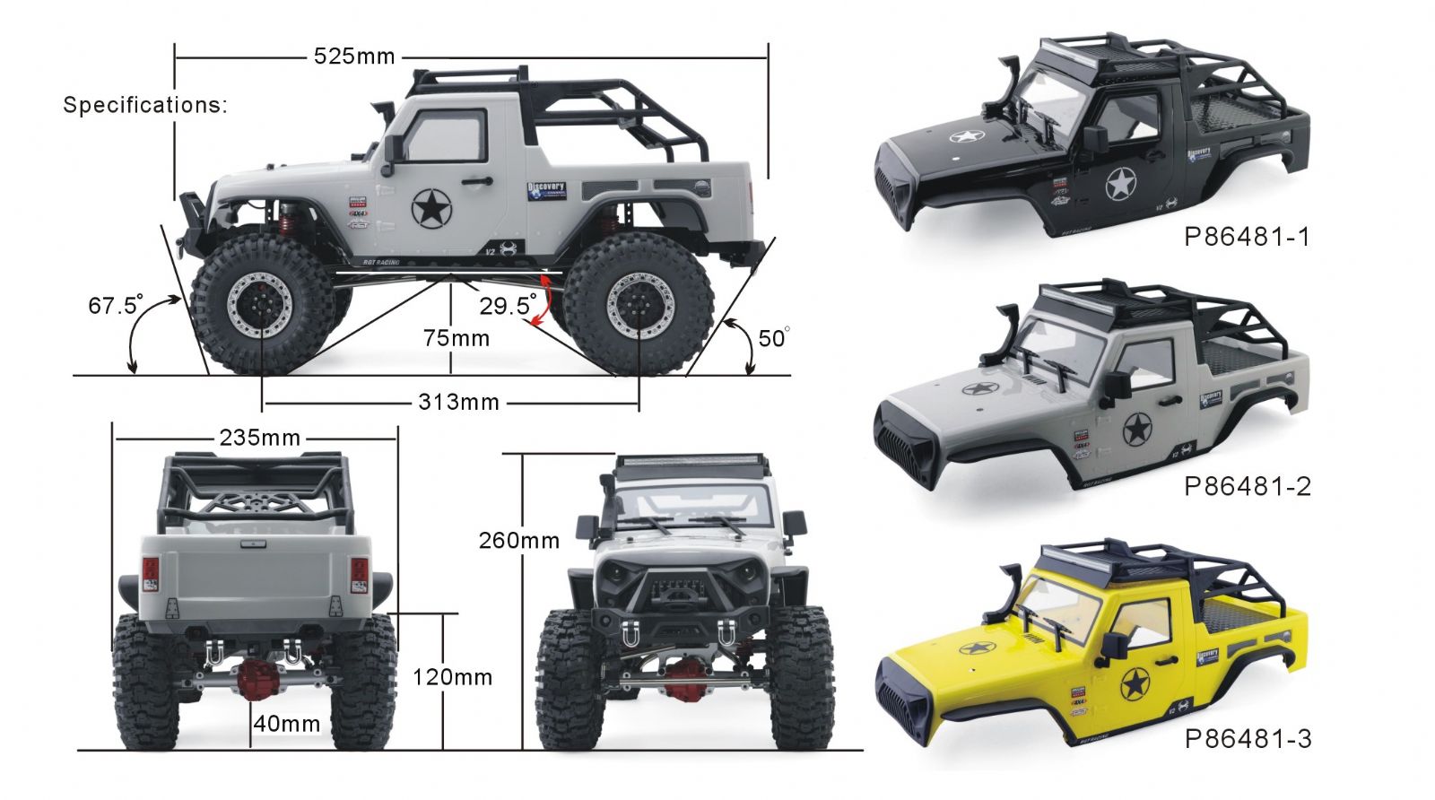 RGT EX86100 PRO V2 1/10 4WD RCカー RGT Rock Cruiser EX86100 V2 2.4GHz 4WD RTR with Battery 1/10