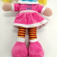 Mini poupée de chiffon unisexe mignonne, jouet en peluche à oreilles de lapin rose tendre pour fille et garçon