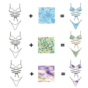 Fato De Banho Personalizado 2 Peça Backless Swimsuit <span class=keywords><strong>Hot</strong></span> <span class=keywords><strong>Sexy</strong></span> Halter <span class=keywords><strong>Swim</strong></span> Wear Micro min Bikini Set para Praia - Product Image 3