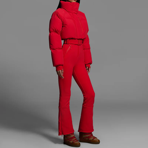 Combinaison <span class=keywords><strong>de</strong></span> ski pour femme CONMR avec ceinture, tissu imperméable, coupe-vent et respirant pour les sports d'hiver et les tenues <span class=keywords><strong>de</strong></span> station. - Product Image 4