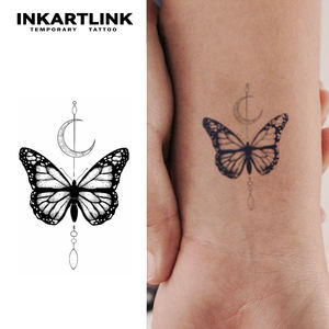 รอยสักกึ่งถาวร<span class=keywords><strong>ลาย</strong></span>ผีเสื้อ <span class=keywords><strong>พระจันทร์</strong></span>เสี้ยว รูปทรงเรขาคณิต กันน้ำ ติดทนนาน 2 สัปดาห์ ด้วยน้ำผลไม้ธรรมชาติ ขายส่ง - Product Image 1