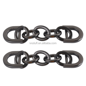 Ivoduff 90 มม. ความยาว <span class=keywords><strong>D</strong></span> แหวนสั้นโซ่กระเป๋า DD สายคล้องโลหะกระเป๋าถือกระเป๋าคู่ <span class=keywords><strong>D</strong></span> โซ่ - Product Image 1