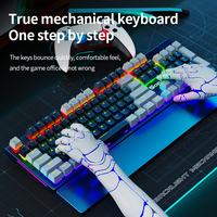 Clavier mécanique de bureau et de jeu filaire pleine taille direct d'usine Commutateurs rouges et bleus