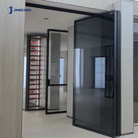 Puerta Corredera de Vidrio Moderna de Aleación de Aluminio, Diseño Plegable de Acero Inoxidable, Perfil Estrecho para Hotel, Oficina, Comercial