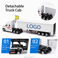 Camion de transport de conteneurs lourds en alliage et plastique à l'échelle 1:48, modèle de camion en métal moulé sous pression OEM