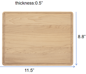 Abd yerel stok ücretsiz kargo 11 1/2 "X 8 3/4" akçaağaç dikdörtgen kesme tahtası için damla yüzük ile mutfak - Product Image 2