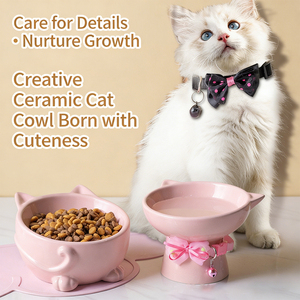 Bols <span class=keywords><strong>pour</strong></span> chats en céramique inclinés à 15 degrés en gros - Product Image 1