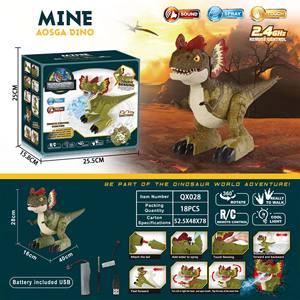 Robot dinosaure télécommandé 2,4 GHz à 4 canaux avec LED, détection tactile, pulvérisation de lumière, portée de 30 m et câble USB – Vente en gros - Product Image 4