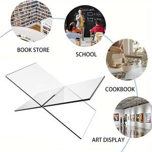 Soporte de acrílico para libros, pantalla abierta grande, caballete bíblico para revistas, soporte para libros de texto para libros de <span class=keywords><strong>cocina</strong></span> - Product Image 3