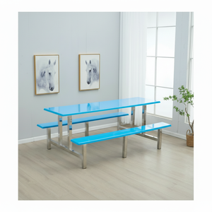 Mesa de comedor de acero inoxidable fácil de limpiar - Product Image 1