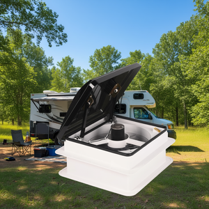 D0100H5GHT6 RV Roof Vent <b>Fan</b> 14 In 12V <b>Remote</b> <b>Control</b> Reversible Low Noise With UV Protection For RV - Product Image 2