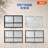 Ventana Corredera de Compresión de Aleación de Aluminio con Rotura de Puente Térmico Horizontal y Vidrio Templado para Uso Residencial en Cocinas