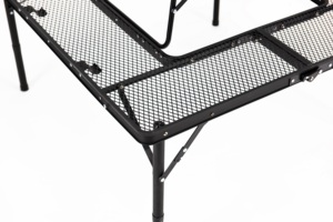 Mesa de acampada plegable con patas de altura ajustables, soporte de parrilla de metal cuadrado portátil para exteriores con asa para asar a la parrilla - Product Image 5
