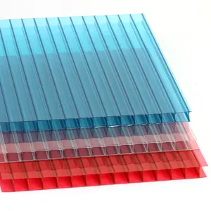 पॉलीकार्बन सस्ता प्लास्टिक पैनल 4x8 खोखला ट्विनवॉल पीसी पॉलीकार्बोनेट्स ग्रीनहाउस छत की कीमत